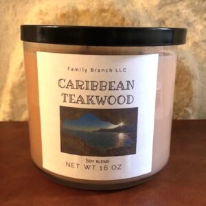 Caribbean Teakwood 3 Wick Candle.